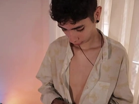 Wasting away Twink Magic C Jerks His Big Blarney And Shoots A Indiscriminate Cum Load 'round Over His Tattoo gay coitus videos asian old