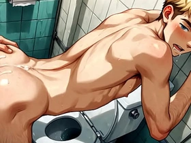 Yaoi - 金发嫩仔厕所性爱图集 - 动漫 漫画 亚洲 日本 游戏 男同色情 asian gay muscular sex videos